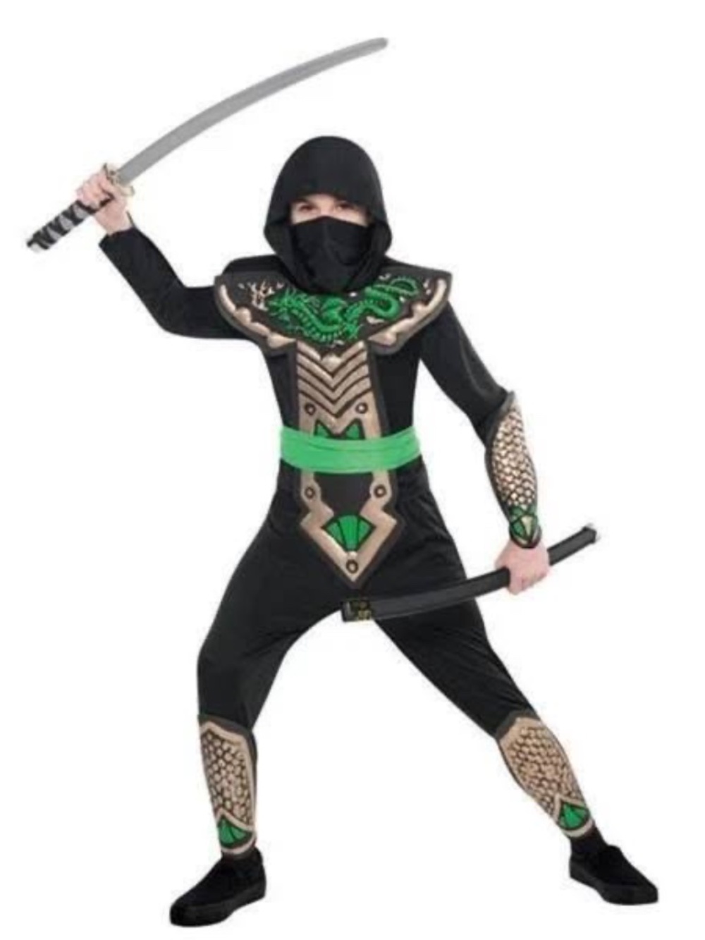 BRAND NEW boy youth dragon slayer ninja halloween costume size M 8-10 & L 12-14